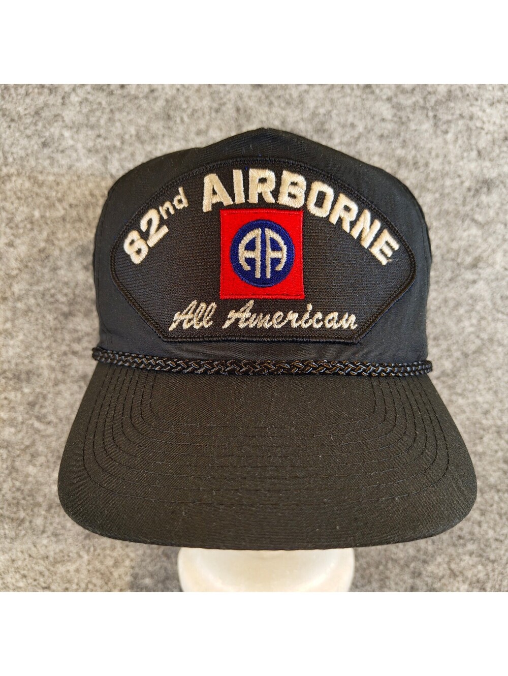 Cobra Caps 82nd Airborne All American Military Patch Black Snapback Hat Rope Cap